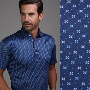 Collars and Co Dress Collar Polo Relaxed Fit Size XL $82 Los cabos Blue Star